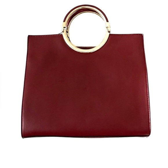BCBG Maddie Satchel Bag – Wine Red with Gold Hardware NWT - Picture 2 of 4